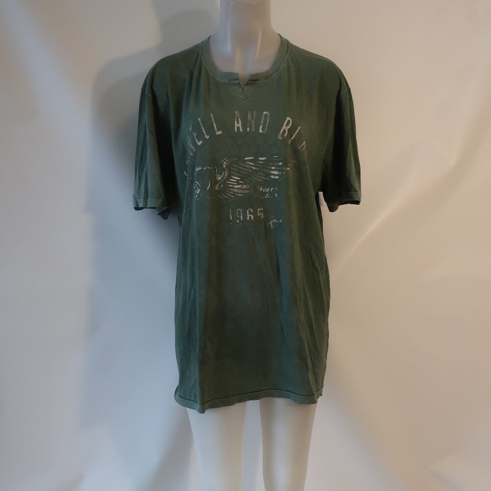 Mens Howe Green Beige To Hell and Back 1965 Graphic Tee T-Shirt XL